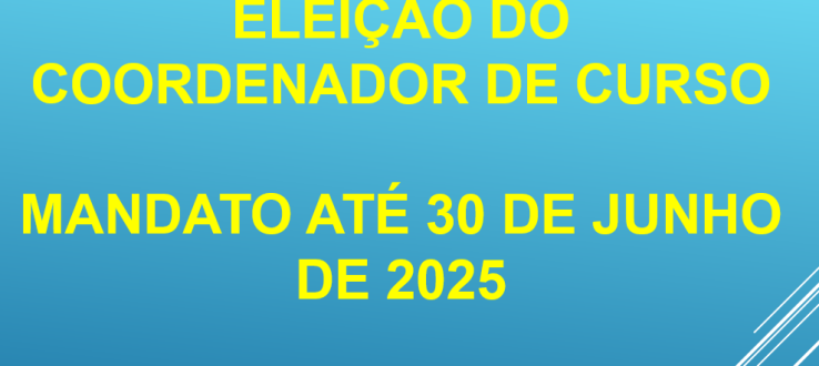 ELEIÇÃO PARA ESCOLHA DO COORDENADOR DE CURSO DOS CURSOS DE MESTRADO E DOUTORADO EM CIÊNCIAS FARMACÊUTICAS PARA COMPLEMENTAÇÃO DO MANDATO ATÉ 30 DE JUNHO DE 2025.